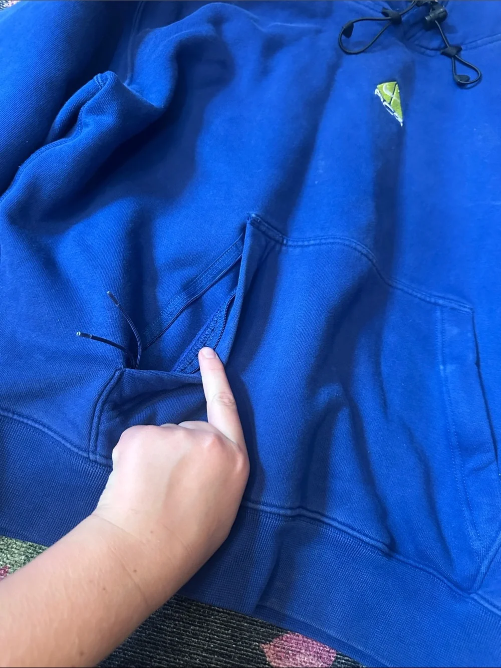 Nike Royal Blue Crewneck Hooded Sweatshirt with Small Sail Logo